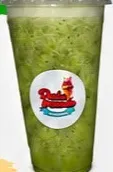Vaso de batido verde.